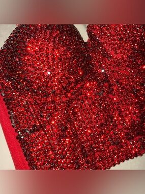 Windsor Red Rhinestone Crop Top